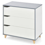Modern 3 Drawer Chest Dresser with Large Storage Capacity Embedded Handle-White