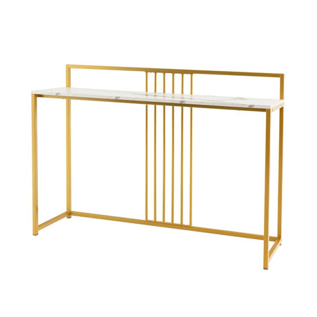 Modern Minimalist Console Table with Faux Marble Tabletop
