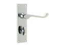 Victorian Scroll Door Handle on Bathroom Plate Polished Chrome