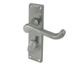 Victorian Scroll Door Handle on Bathroom Plate Satin Chrome