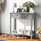 Modern Console Table 2 Drawer with Shelf-Grey