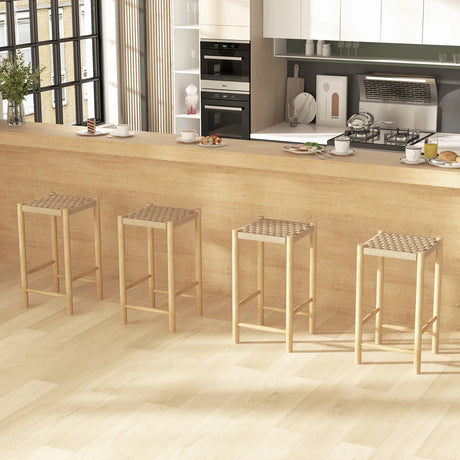 26 Inch Dining Bar Stool Set of 2-Natural