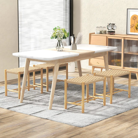 18 Inch Dining Stool Set of 2-Natural