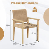 Indoor Outdoor Wood Chair Set of 2-Natural