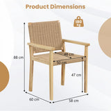 Indoor Outdoor Wood Chair Set of 2-Natural