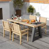 Indoor Outdoor Wood Chair Set of 2-Natural