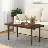 39 Inch Coffee Table with Slatted Tabletop for Living Room & Reception Room