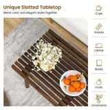 39 Inch Coffee Table with Slatted Tabletop for Living Room & Reception Room