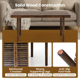 39 Inch Coffee Table with Slatted Tabletop for Living Room & Reception Room
