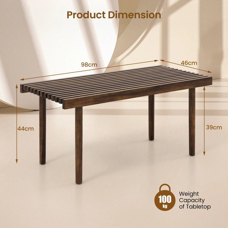 39 Inch Coffee Table with Slatted Tabletop for Living Room & Reception Room