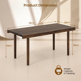 39 Inch Coffee Table with Slatted Tabletop for Living Room & Reception Room