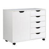 Mobile Storage Unit with 5 Drawers & Cupboard