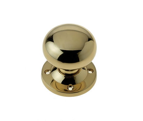 Jedo Mushroom Mortice Door Knobs 57mm Diameter 57mm Polished Brass