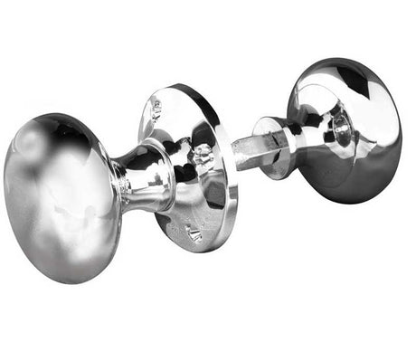 Jedo Mushroom Rim Door Knobs 50mm Polished Chrome