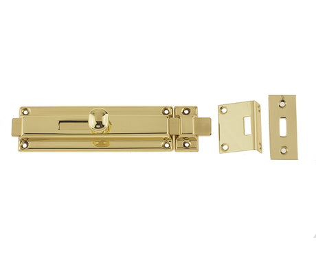 Jedo Architectural Slide Bolts 150x40mm Polished Brass
