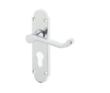 Epsom Suite Door Handle on Euro Profile Lockplate Polished Chrome