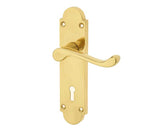 Epsom Suite Door Handle on Lockplate Polished Brass