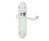 Epsom Suite Door Handle on Lockplate Polished Chrome