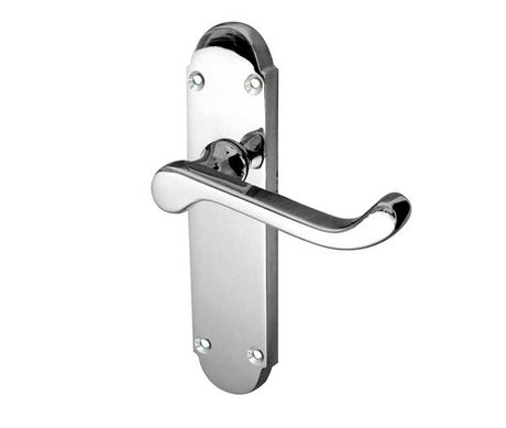 Epsom Suite Door Handle on Latchplate Polished Chrome