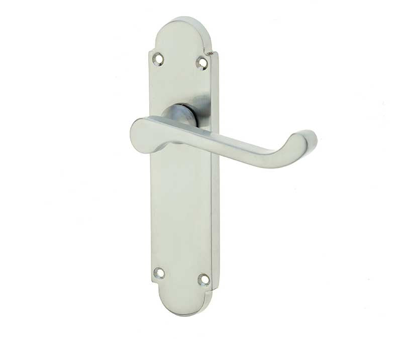 Epsom Suite Door Handle on Latchplate Satin Chrome