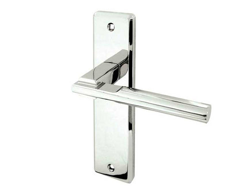 Delta Suite Door Handles on Latchplate Polished Chrome