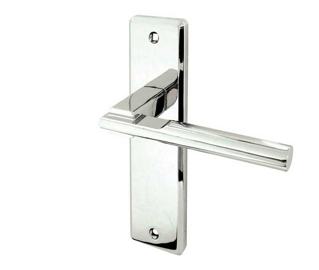 Delta Suite Door Handles on Latchplate Polished Chrome