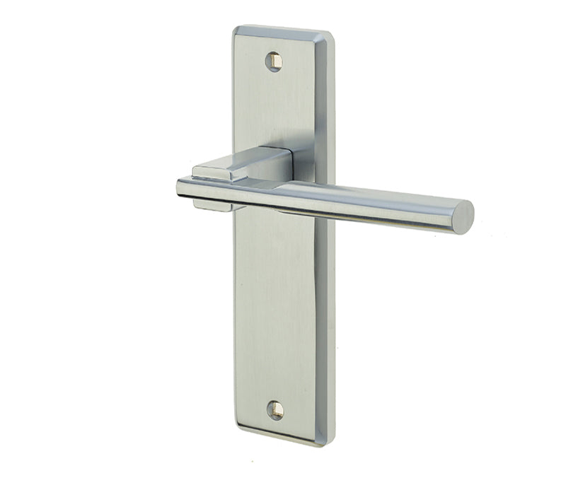 Delta Suite Door Handles on Latchplate Satin Chrome