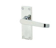Victorian Straight Door Handle on Short Latchset Plate Polished Chrome