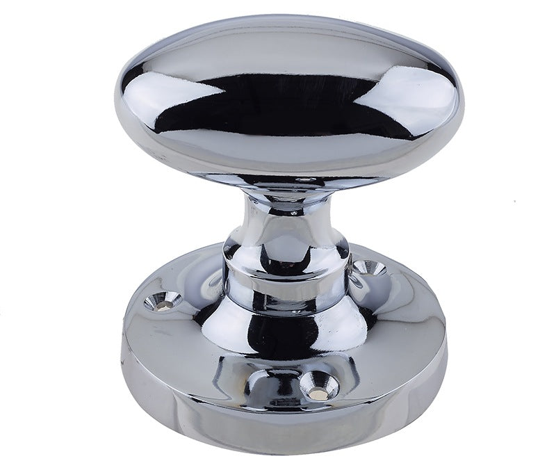 Jedo Kontrax Oval Mortice Door Knobs Polished Chrome