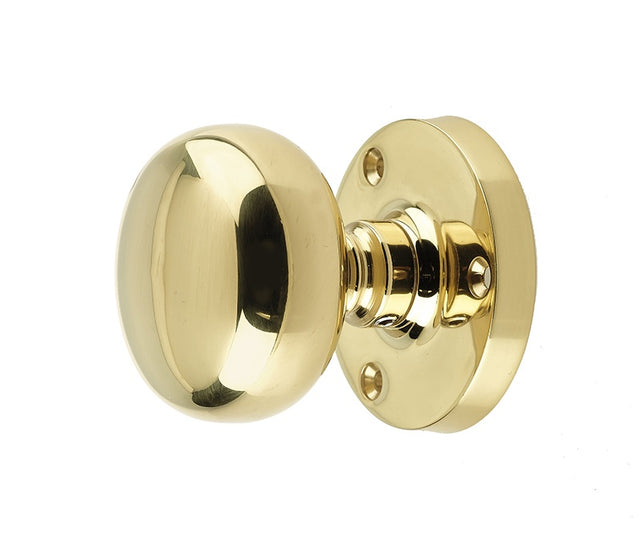 Jedo Mushroom Mortice Door Knobs 60mm Diameter Polished Brass