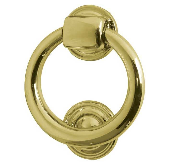 Jedo Ring Door Knockers 100mm dia Polished Brass