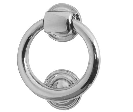 Jedo Ring Door Knockers 100mm dia Polished Chrome