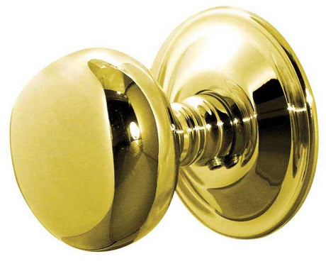 Jedo Mushroom Mortice Door Knobs 62mm Diameter 62mm Polished Brass