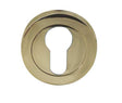 Jedo Designer Euro Profile Escutcheons on 50mm Round Rose Brass Finish