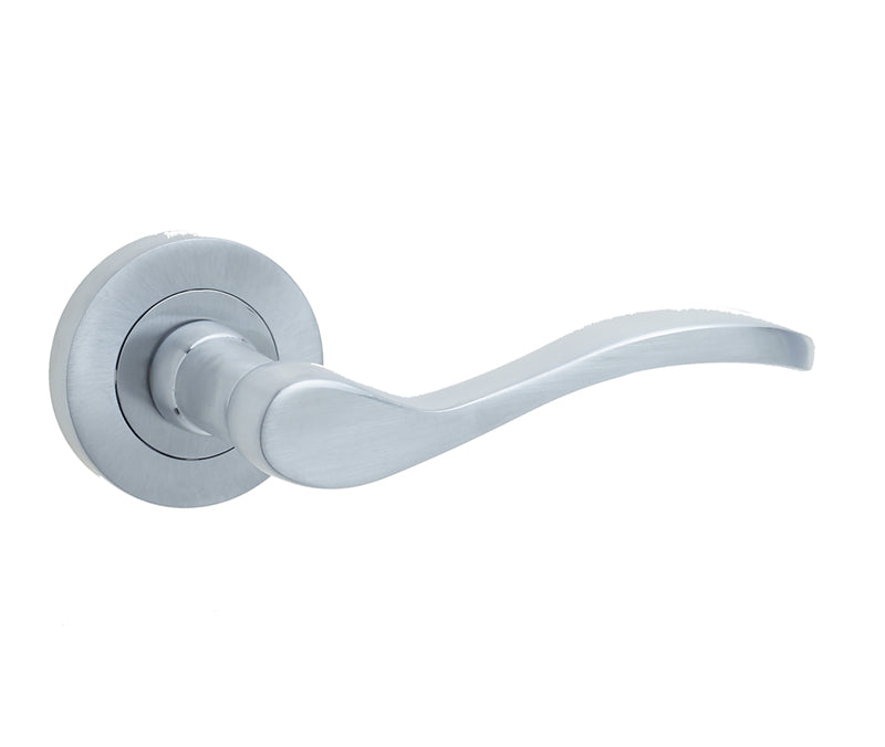 Turin Door Handle on Rose Satin Chrome