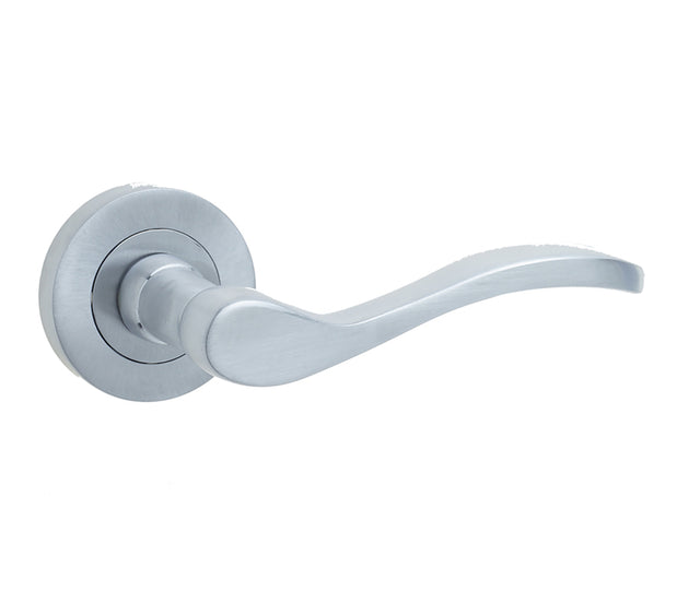 Turin Door Handle on Rose Satin Chrome
