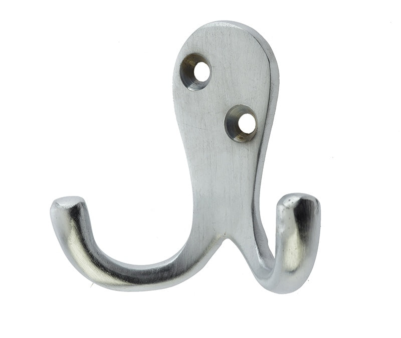 Jedo Double Robe Hooks 53mm Satin Chrome