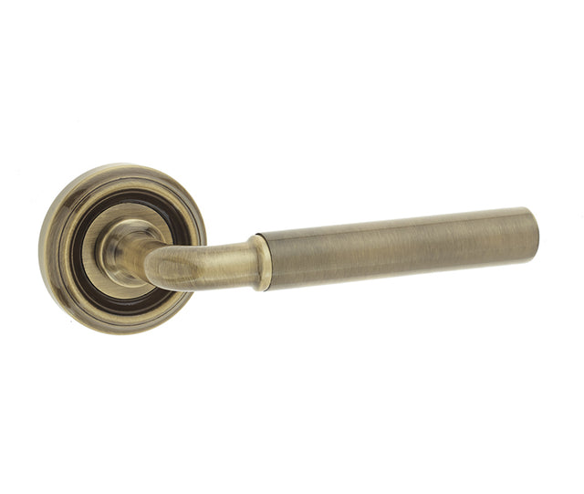 Elise Door Handle in Antique Brass