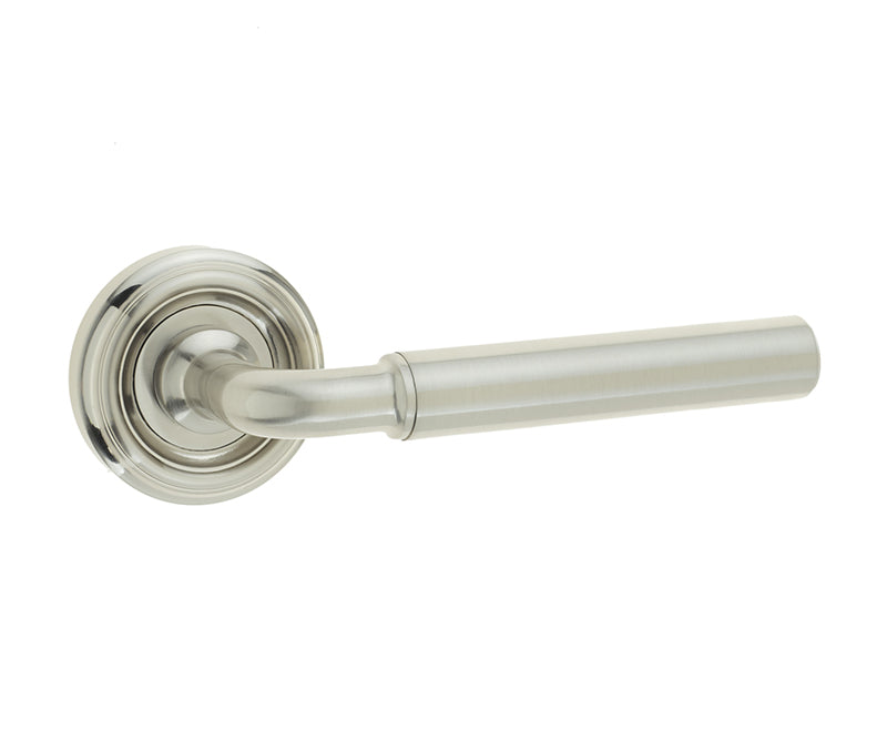 Elise Door Handle on Rose Satin Nickel