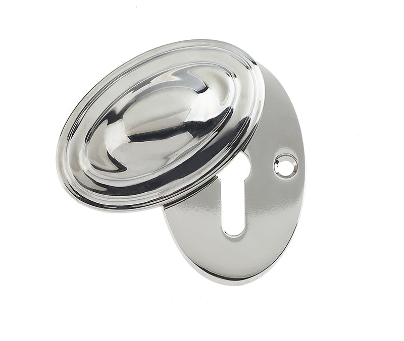 Jedo Lined Oval Covered Escutcheon 36x55mm Polished Nickel