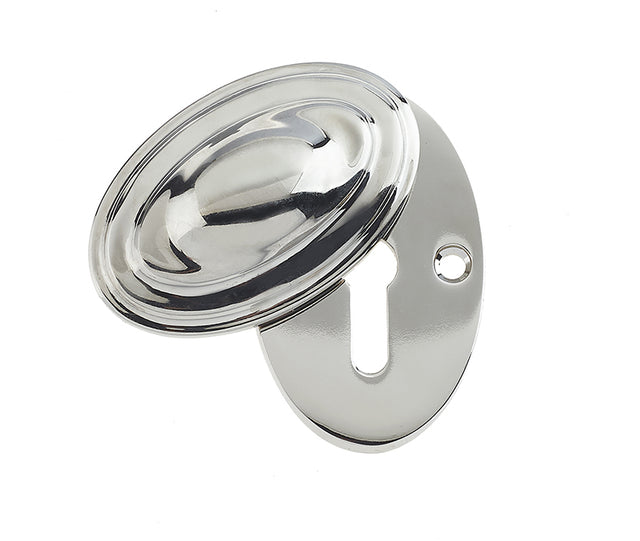 Jedo Lined Oval Covered Escutcheon 36x55mm Polished Nickel