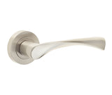 Comet Door Handle on Rose Satin Nickel