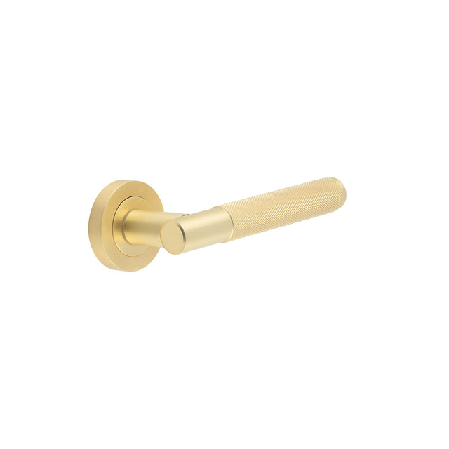 Jedo Bari Knurled Door Handles Satin Brass