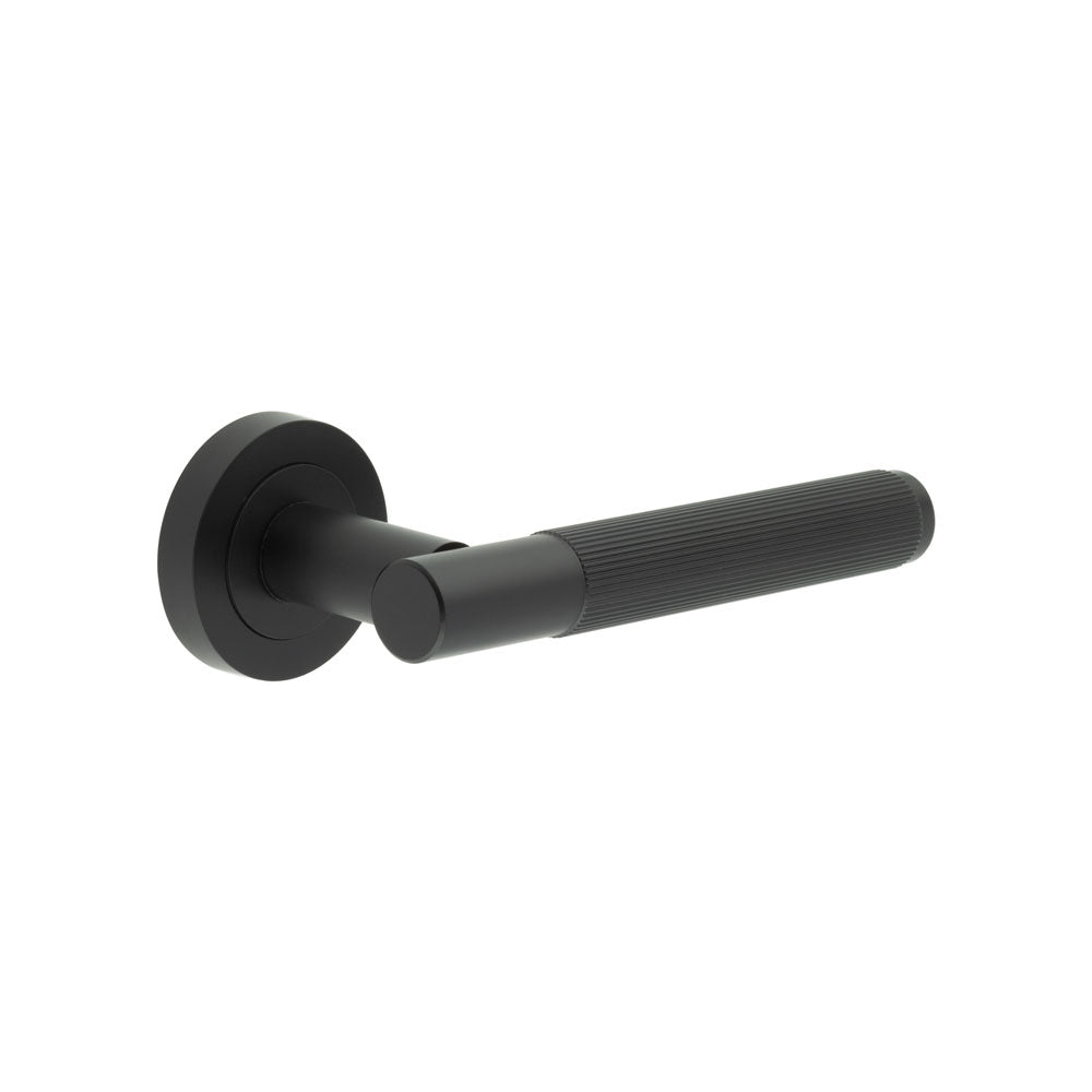 Venice Matt Black Lever on rose