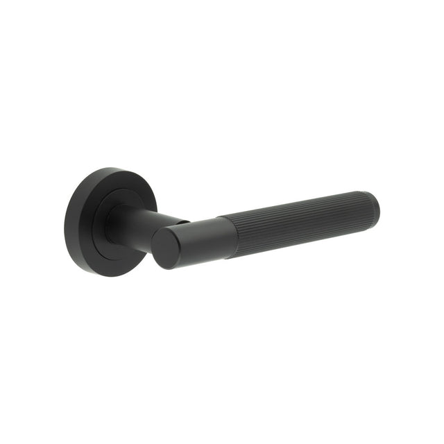 Venice Matt Black Lever on rose