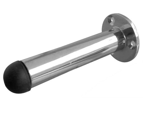 Jedo Cylinder Wall Mounted Door Stop on Rose 65mm Polished Chrome