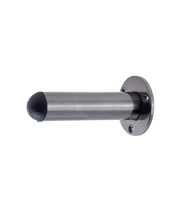 Jedo Cylinder Wall Mounted Door Stop on Rose 75mm Dark Bronze