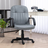 HOMCOM Swivel Executive Office Chair PU Leather Computer Desk Chair Office Furniture Gaming Seater - Grey