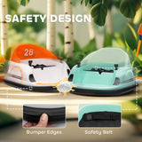 AIYAPLAY 360 Rotation Kids Bumper Car, 12V Waltzer Car with Remote Control, Dual Joysticks, Music Lights, Orange