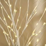 HOMCOM 6ft Artificial White Birch Tree Light with Warm White Pre-Lit LED Light for Indoor and Covered Outdoor Use